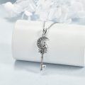 wholesale 925 Sterling Silver Moon Wolf Rose Key Pendant Necklace for Women Girls Mom -0-3