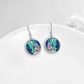 wholesale 925 Sterling Silver Abalone Shell Cat Moon Drop Earrings for Women-0-1