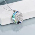 wholesale 925 Sterling Silver Opal Crystal Abalone Shell Nordic Vegvisir Pendant Necklace for Women and Men-0-3