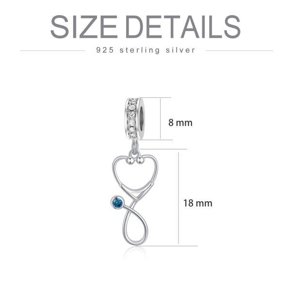 Sterling Silver Stethoscope Charm-2