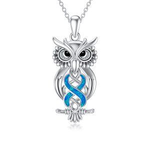 Sterling Sliver Owl Necklace-0