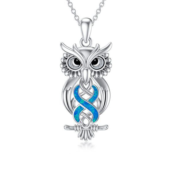 Sterling Sliver Owl Necklace-0