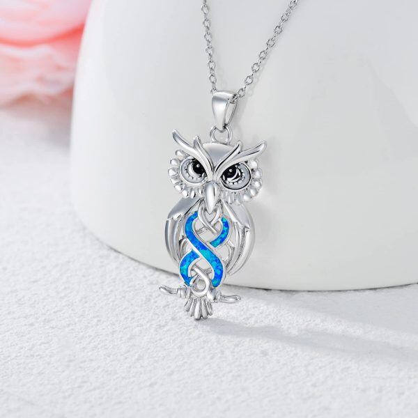 Sterling Sliver Owl Necklace-2