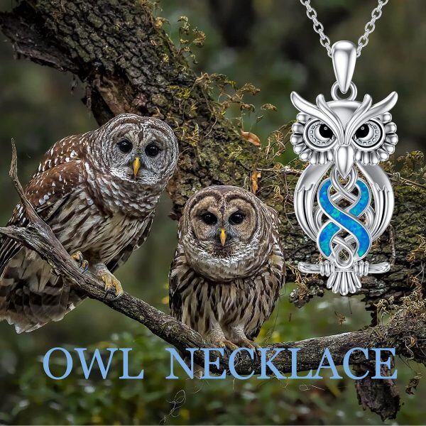 Sterling Sliver Owl Necklace-4