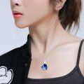 wholesale 925 Sterling Silver Heart-Shaped Blue Crystal Cat Memorial Keepsake Pendant with Funnel and Fill Tool-0-5