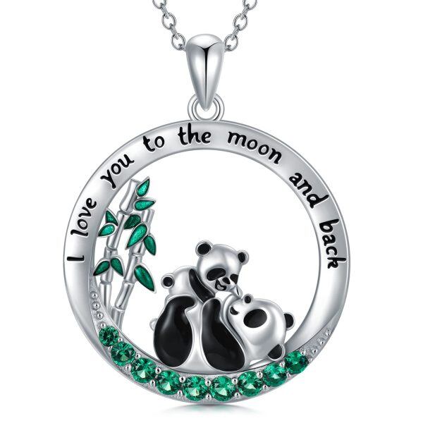 Sterling Silver Panda Necklace-0