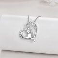 wholesale 925 Sterling Silver Love Music Guitar Girl Heart Pendant Necklace for Women-0-2