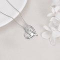 wholesale 925 Sterling Silver Love Music Guitar Girl Heart Pendant Necklace for Women-0-3