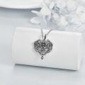 wholesale 925 Sterling Silver Dragon & Rose Heart Pendant Necklace for Women-0-3