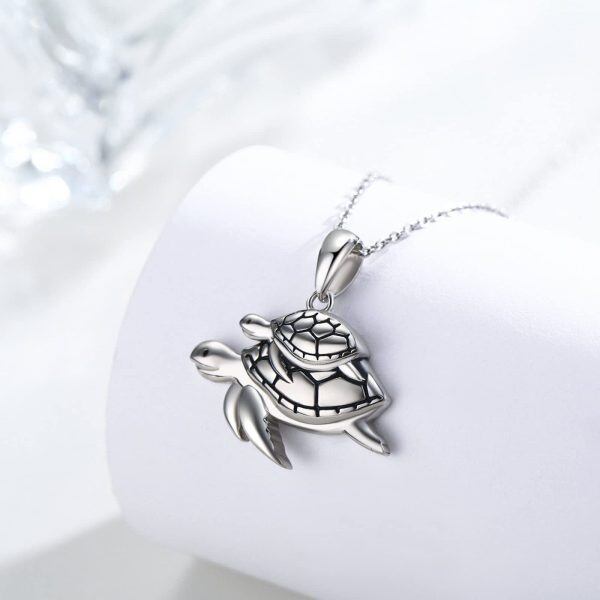 Sterling Silver Turtle Necklace-2