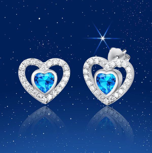 Sterling Silver Heart Earrings-4