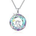 wholesale 925 Sterling Silver Rainbow Crystal Butterfly Elephant Pendant Necklace for Women-0-0
