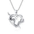 wholesale 925 Sterling Silver Snake Heart Pendant Necklace for Women - Wholesale Jewelry-0-0