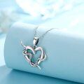 wholesale 925 Sterling Silver Snake Heart Pendant Necklace for Women - Wholesale Jewelry-0-4
