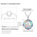 wholesale 925 Sterling Silver Rainbow Crystal Girl and Dog Pendant Necklace for Women-0-4