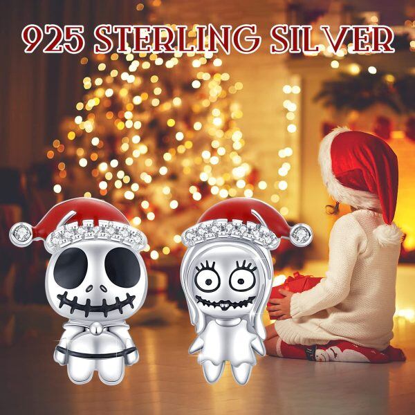 Sterling Silver Skull Stud Earrings-6