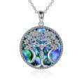 wholesale 925 Sterling Silver Abalone Shell Tree of Life Pendant Necklace for Women-0-0