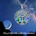 wholesale 925 Sterling Silver Abalone Shell Tree of Life Pendant Necklace for Women-0-5
