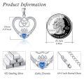 wholesale 925 Sterling Silver Blue Crystal Claddagh Heart Pendant Necklace for Women-0-4