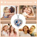 wholesale 925 Sterling Silver Blue Crystal Heart Pendant Necklace Romantic Gifts for Women-0-5