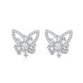 wholesale 925 Sterling Silver Butterfly Stud Earrings with Cubic Zirconia for Women-0-0