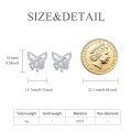 wholesale 925 Sterling Silver Butterfly Stud Earrings with Cubic Zirconia for Women-0-2