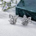wholesale 925 Sterling Silver Butterfly Stud Earrings with Cubic Zirconia for Women-0-5
