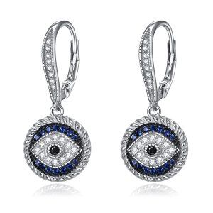 Sterling Silver Evil Eye Earrings-0