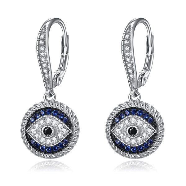 Sterling Silver Evil Eye Earrings-0