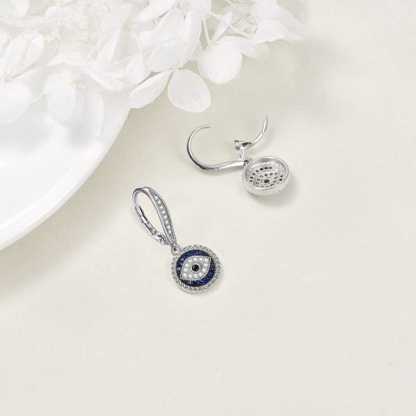 Sterling Silver Evil Eye Earrings-2