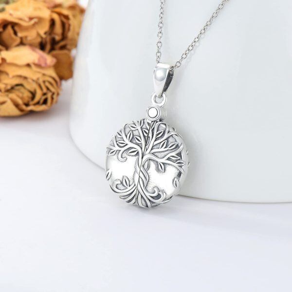 Sterling Silver Tree Of Life Urn Necklace-2