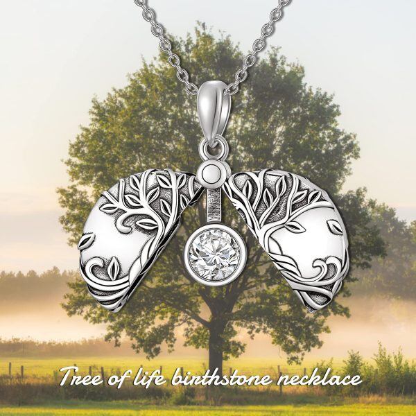 Sterling Silver Tree Of Life Urn Necklace-4