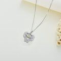 wholesale 925 Sterling Silver Angel Wing Evil Eye Pendant Necklace with Black and Yellow CZ Stones-0-4