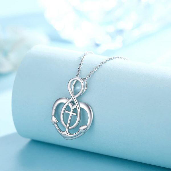 Sterling Silver Infinity Anchor Necklace-4