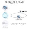 wholesale 925 Sterling Silver Blue Crystal Paw Print Heart Charm Bracelet for Women-0-2