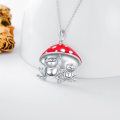 wholesale 925 Sterling Silver Mother Daughter Frog Mushroom Pendant Necklace for Women-0-1