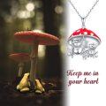 wholesale 925 Sterling Silver Mother Daughter Frog Mushroom Pendant Necklace for Women-0-4