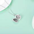 wholesale 925 Sterling Silver Oval Sunflower Photo Locket Pendant Necklace for Women-0-1