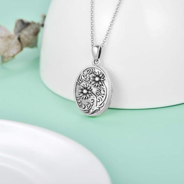 Sterling Silver Sunflower Necklace-2