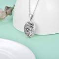 wholesale 925 Sterling Silver Oval Sunflower Photo Locket Pendant Necklace for Women-0-2