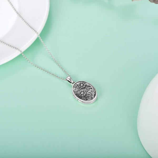 Sterling Silver Sunflower Necklace-5