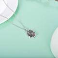 wholesale 925 Sterling Silver Oval Sunflower Photo Locket Pendant Necklace for Women-0-5