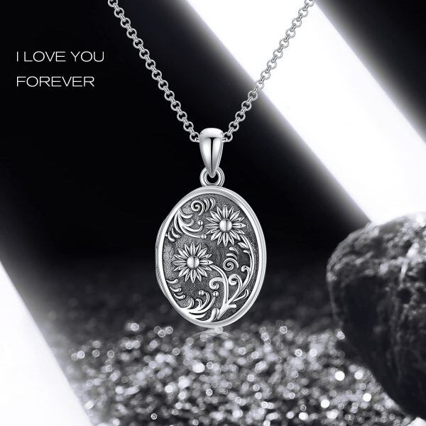 Sterling Silver Sunflower Necklace-6