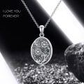 wholesale 925 Sterling Silver Oval Sunflower Photo Locket Pendant Necklace for Women-0-6