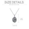 wholesale 925 Sterling Silver Oval Sunflower Photo Locket Pendant Necklace for Women-0-7