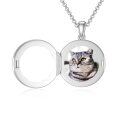 wholesale 925 Sterling Silver Round Dog Paw Print Pendant Necklaces with Engraved Message Forever in my heart for Women s-0-2
