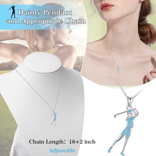 Sterling Silver Golf Necklace-2