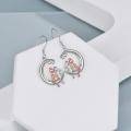 wholesale 925 Sterling Silver Moon & Stars Ballerina Sister Drop Earrings - Birthday Gifts for Women-0-5