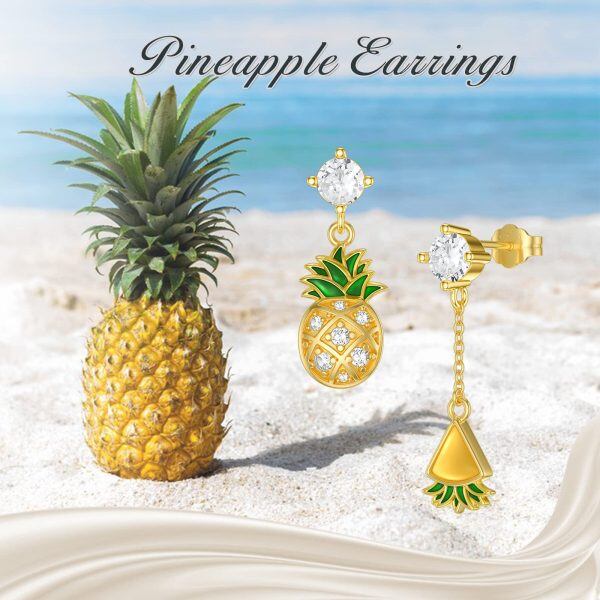 Sterling Silver Pineapple Earrings-5