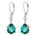 wholesale 925 Sterling Silver Green CZ Dragonfly Drop Earrings for Women-0-0